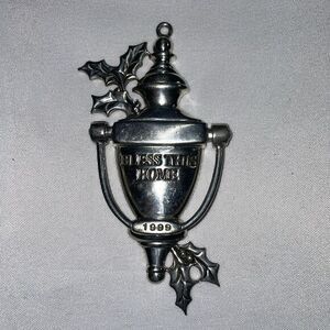 1999 Lenox Kirk Stieff Collection Bless This Home Pewter Door Knocker Ornament